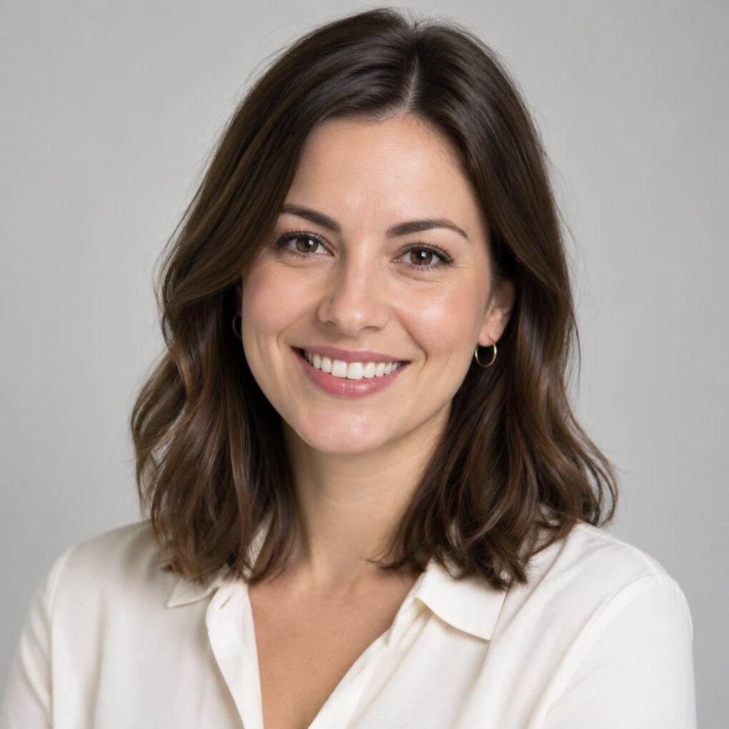 Portrait of a smiling woman with brown hair