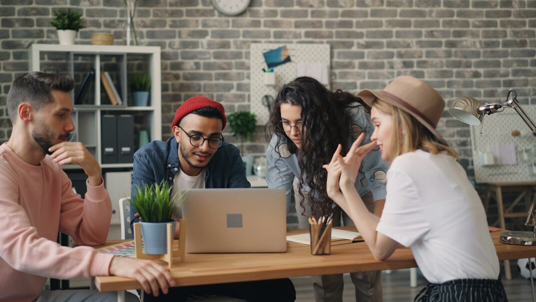 business team discussing app development